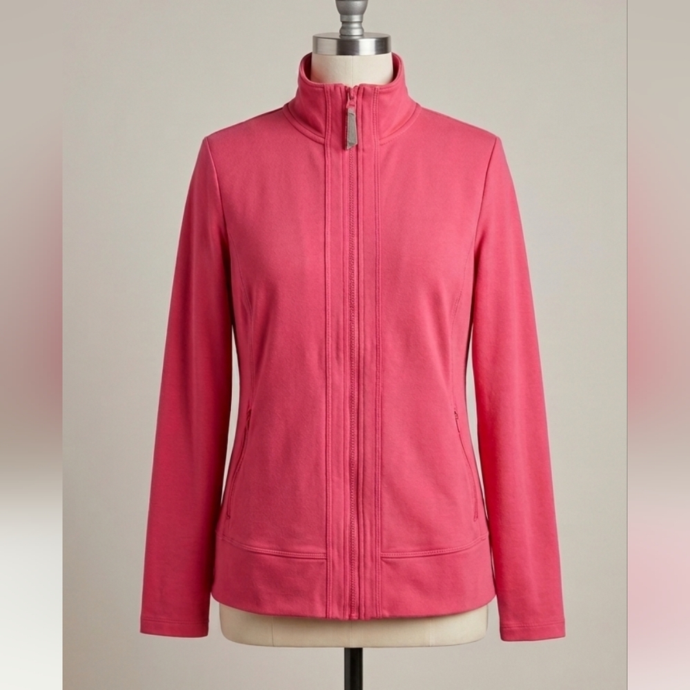 [Talbots] Pink Everyday Yoga Athletic Long Sleeve Zipper Jacket Size W Med